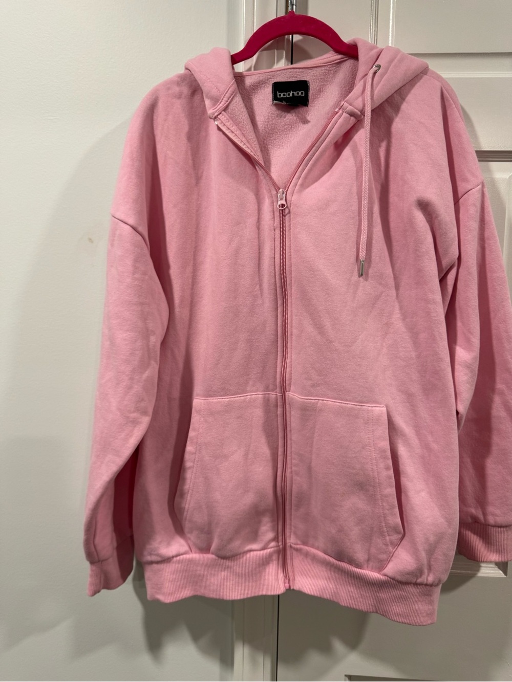 Boohoo Pastel Pink Fleece Hoodie